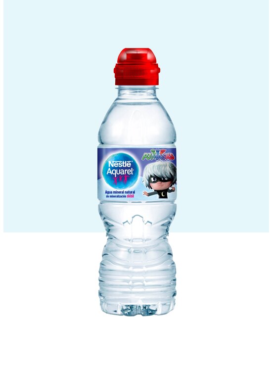 Botella de agua Kids con Tapón Sport y pack de 6 botellas de 33cl red