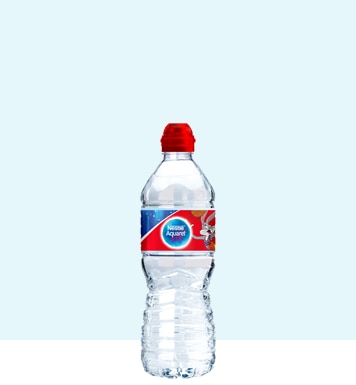 Botella de agua pequeña Nestlé Aquarel Personajes 50cl con tapón sport